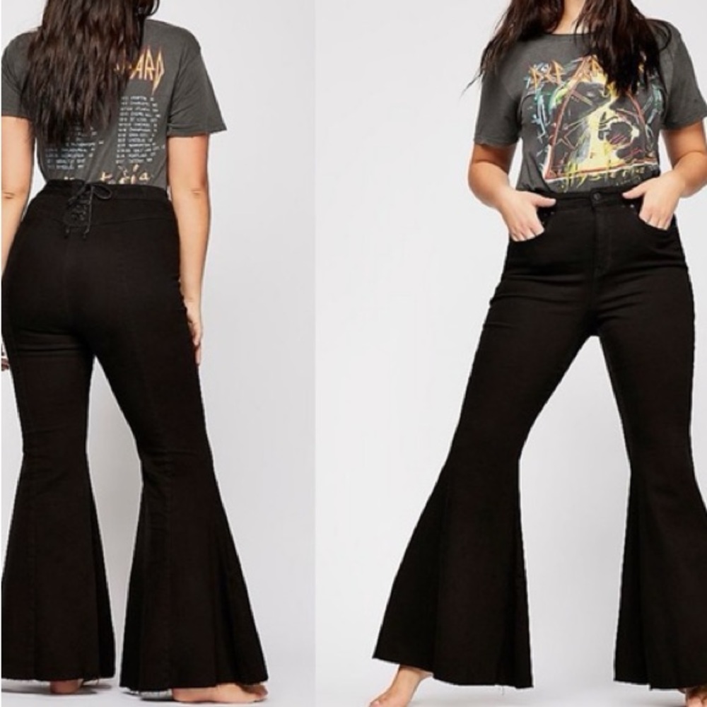 Free people CRVY high waisted flares